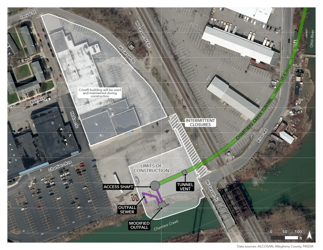 Site Plan for the O07 location showing tunnel infrastructure and construction context.